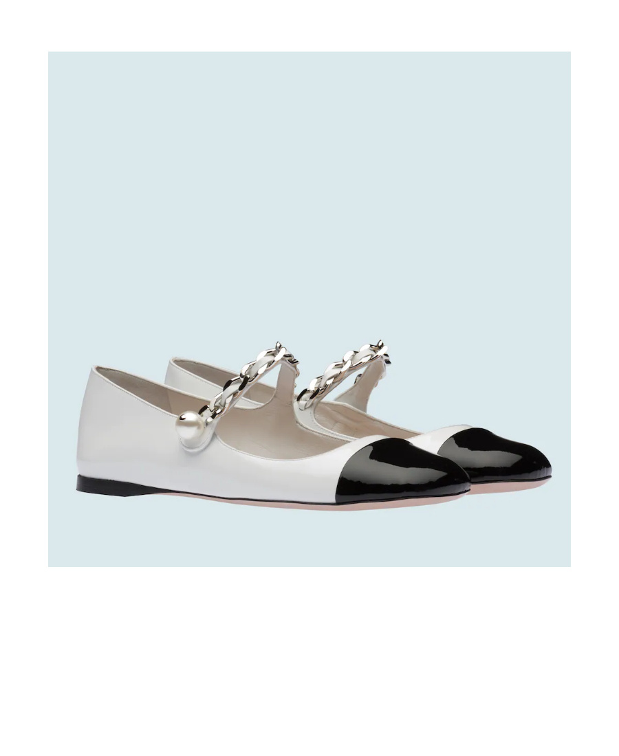 Miu Miu Patent Leather Ballerina Pumps In Multi