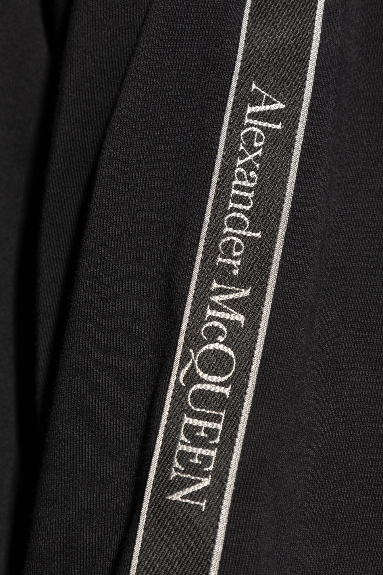 Alexander Mcqueen Drawstring Zip Up Hoodie In Black