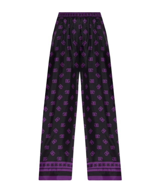 Dolce & Gabbana Silk Trousers In Purple