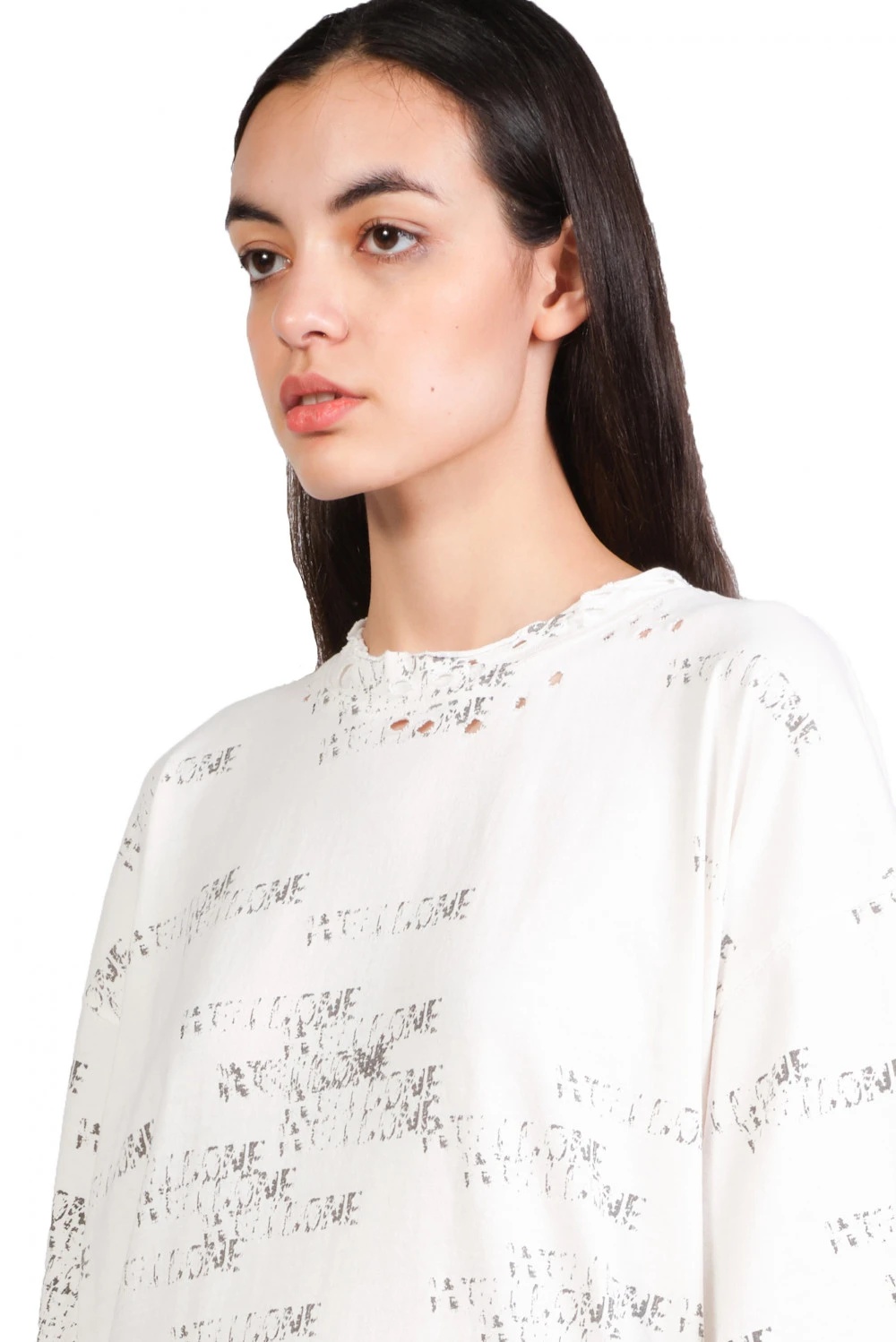 We11 Done Round-necked T-shirt In White