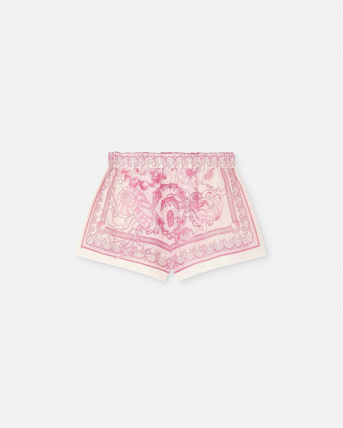 Versace Printed Cotton And Silk-blend Voile Shorts In Blue