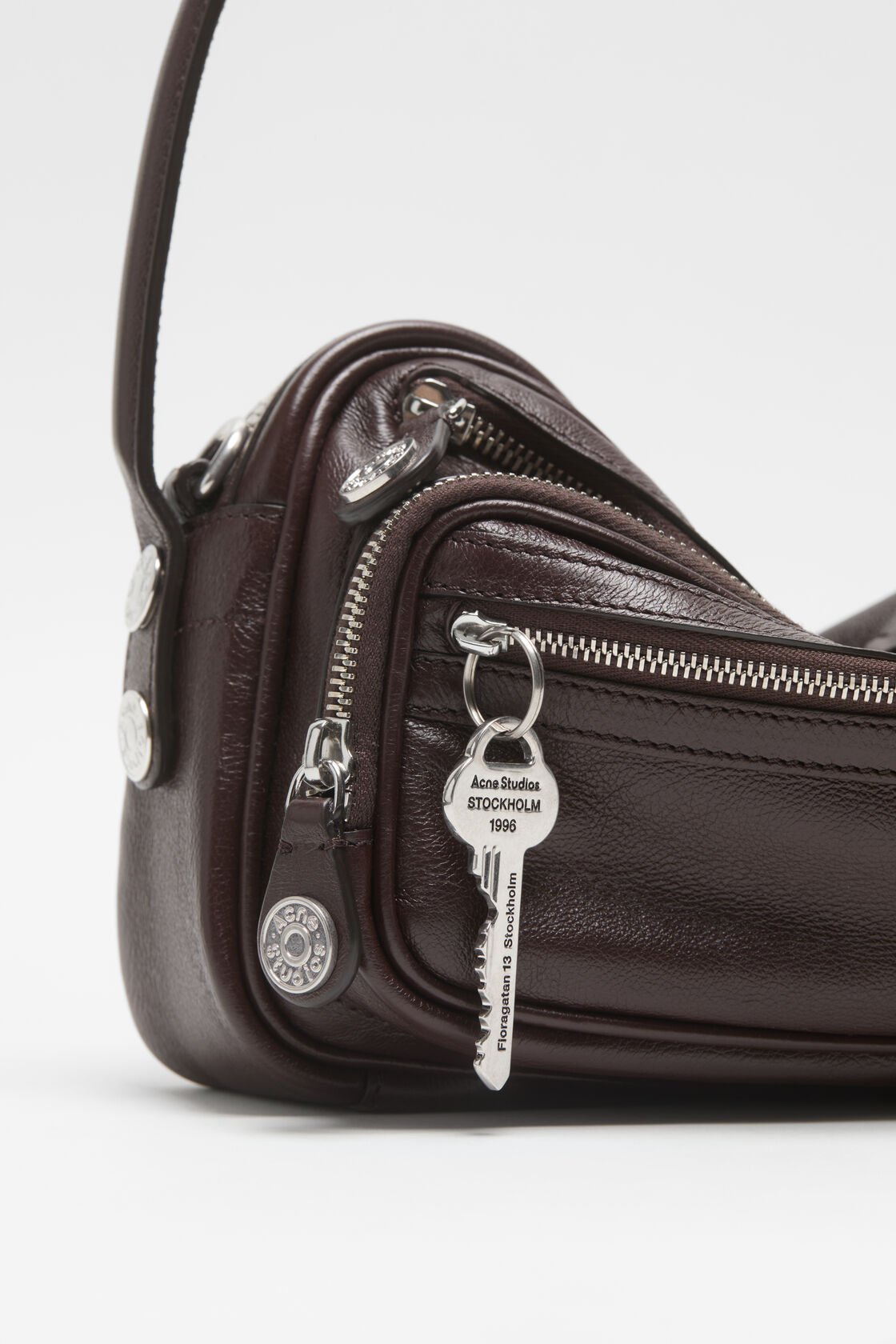 Acne Studios Camero Party Key-charm Leather Shoulder Bag In Brown