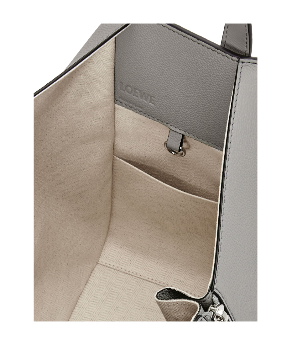 Loewe Pearl Grey Hammock Small Leather Shoulder Bag In Gray
