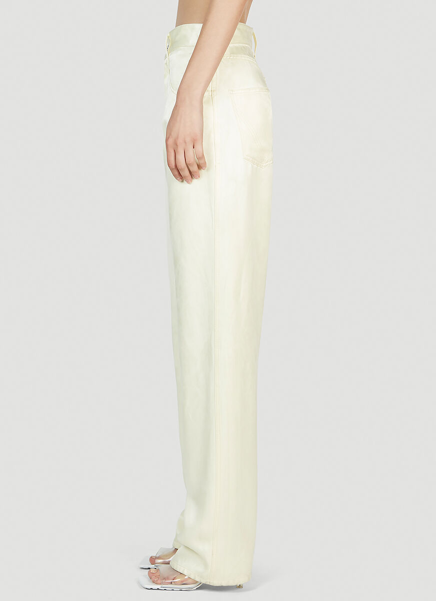 Bottega Veneta Logo Jeans In White