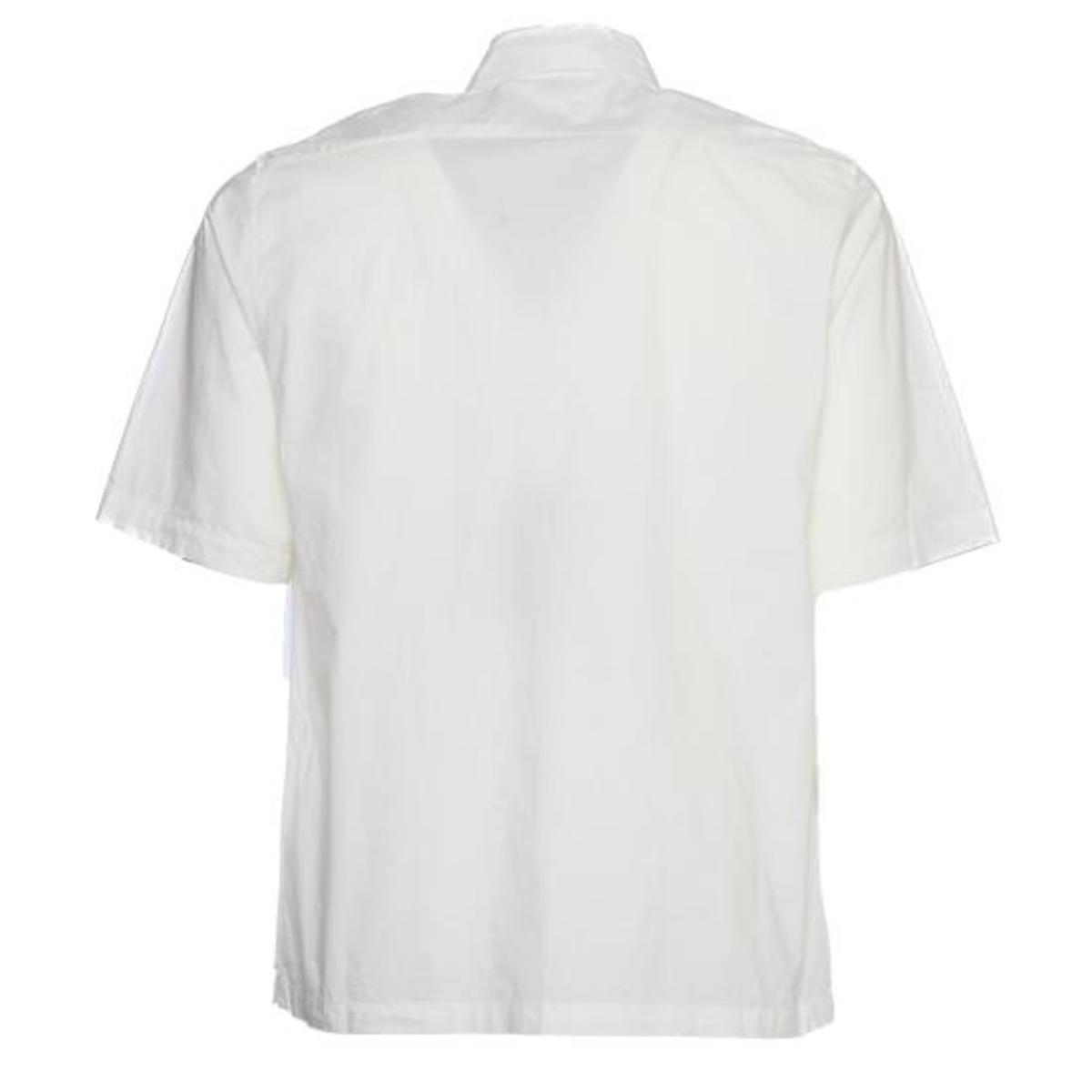 C.p. Company Short Sleeve Popeline Shirt With Classic Collar In White