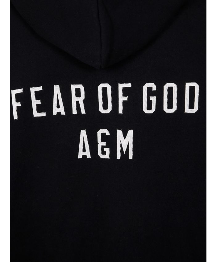Essentials Logo Hooded Casual Jacket In Black