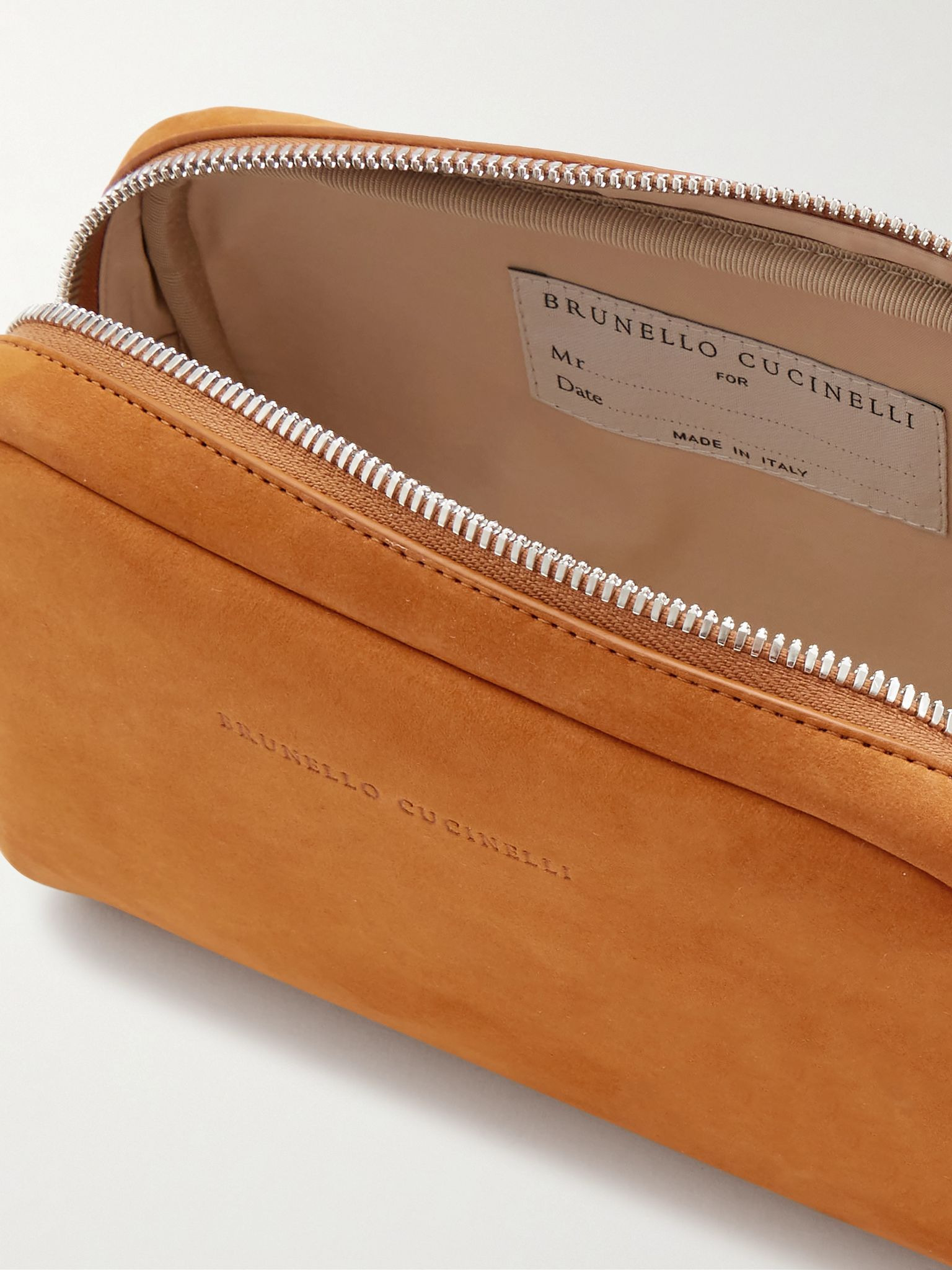 Brunello Cucinelli Zipper Toiletry Bag In Brown