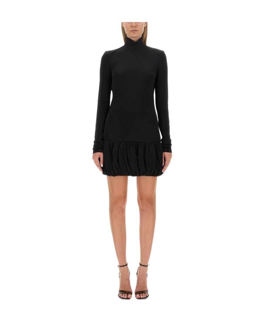 Moschino Open-back High-neck Minidress In Black