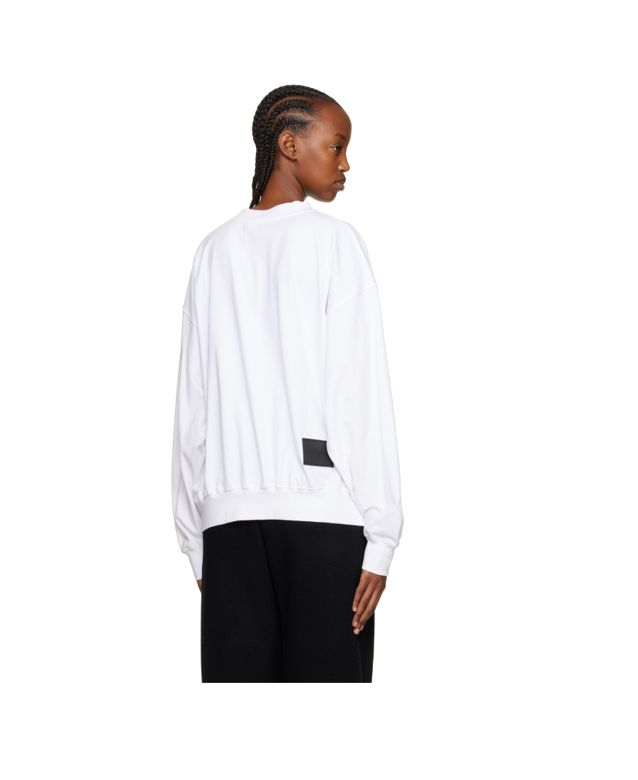 We11 Done Logo Round-necked Sweater In White