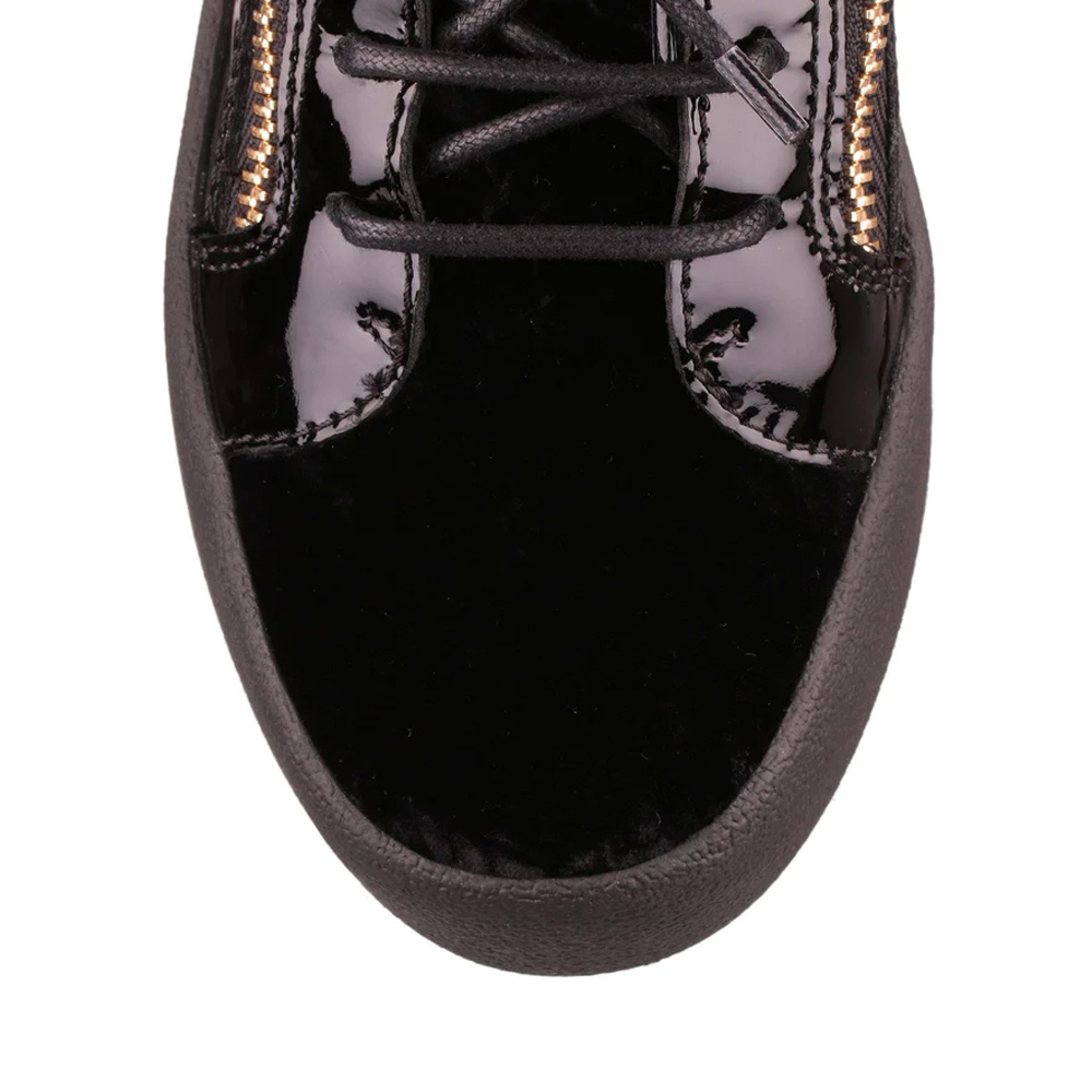 Giuseppe Zanotti Round Head Lacing Low-cut Casual Shoes In Black