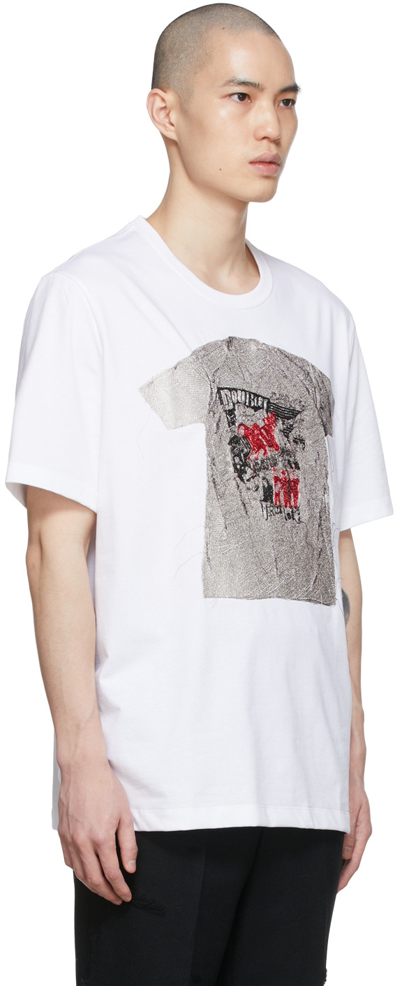Doublet Pattern Printed Short-sleeved T-shirt In White