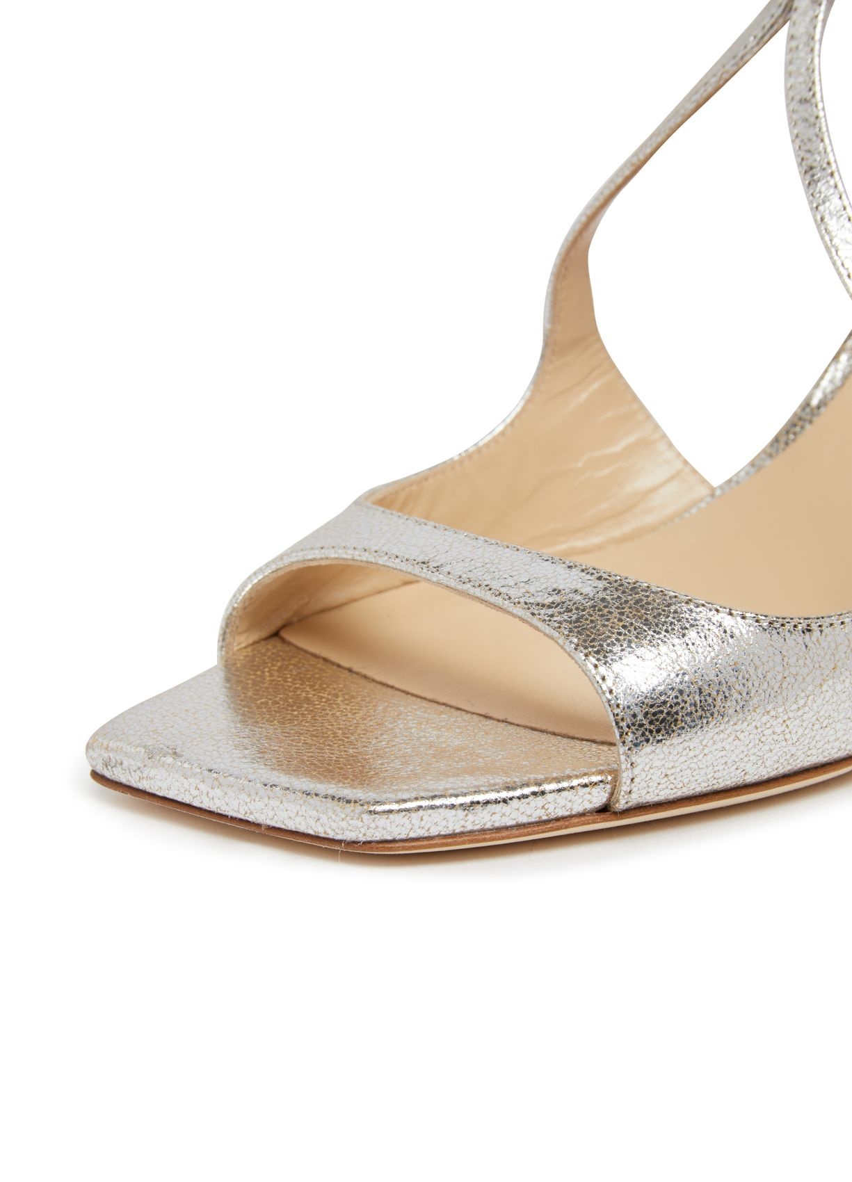 Jimmy Choo Gleaming Open-toe Sandals With Delicate Ankle Strap In White