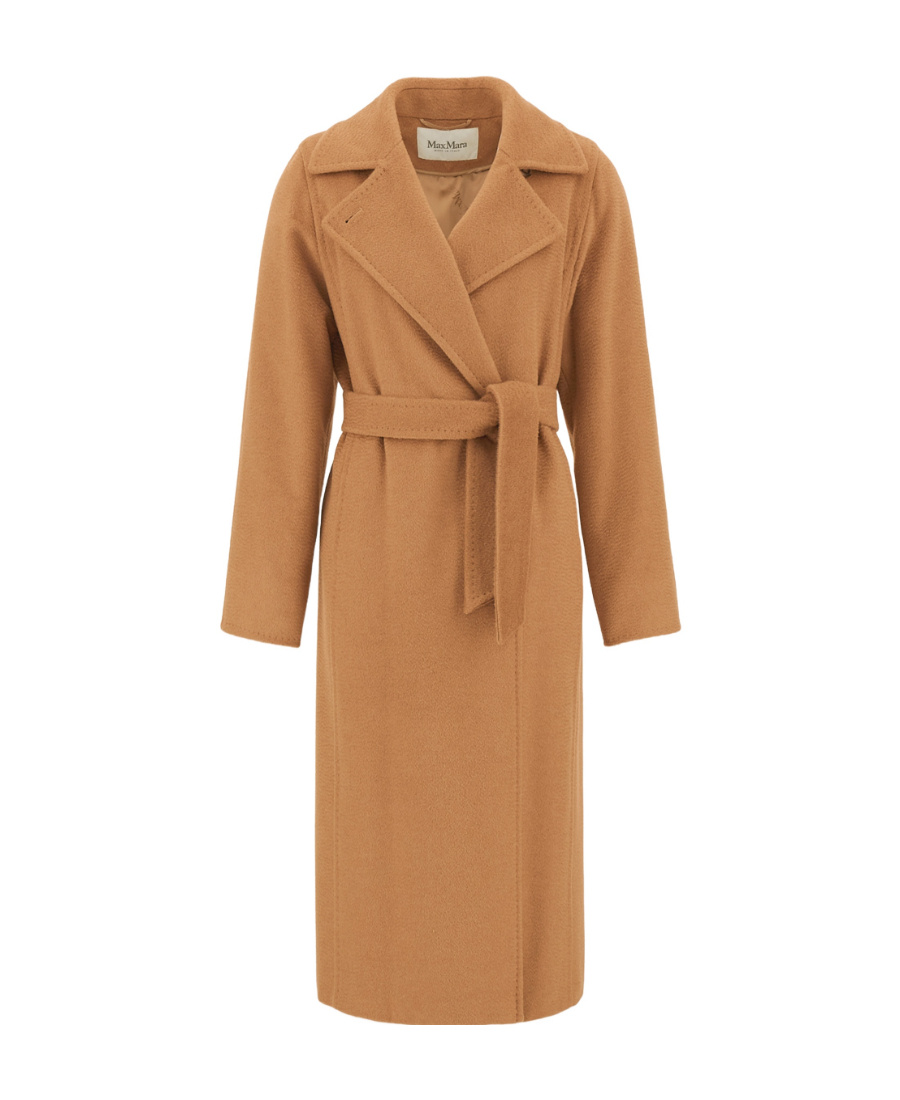 Max Mara Body-wrapped Long Overcoat In Brown