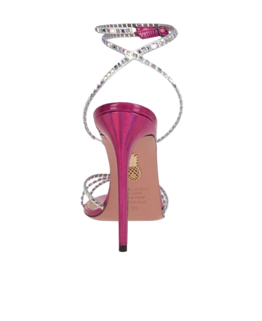 Shop Aquazzura Crystal High-heeled Sandals In White