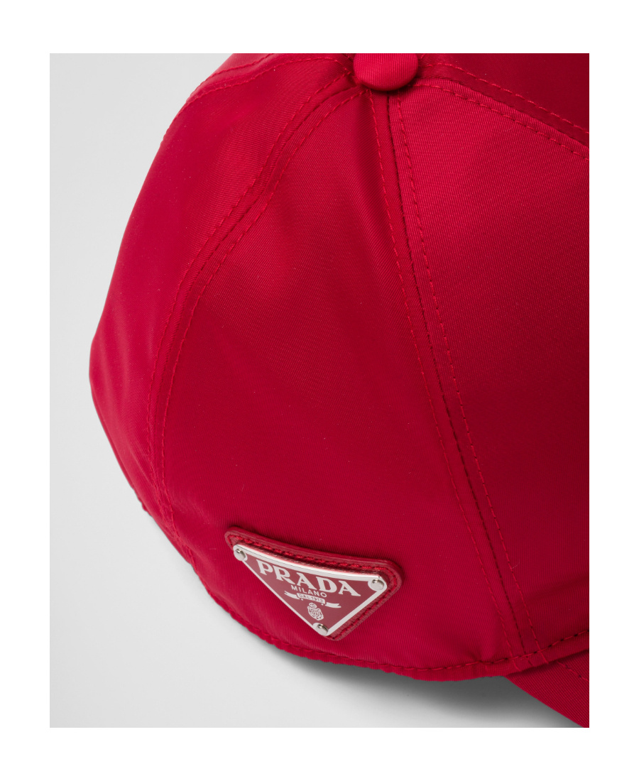 Prada Re-nylon Baseball Cap In Red