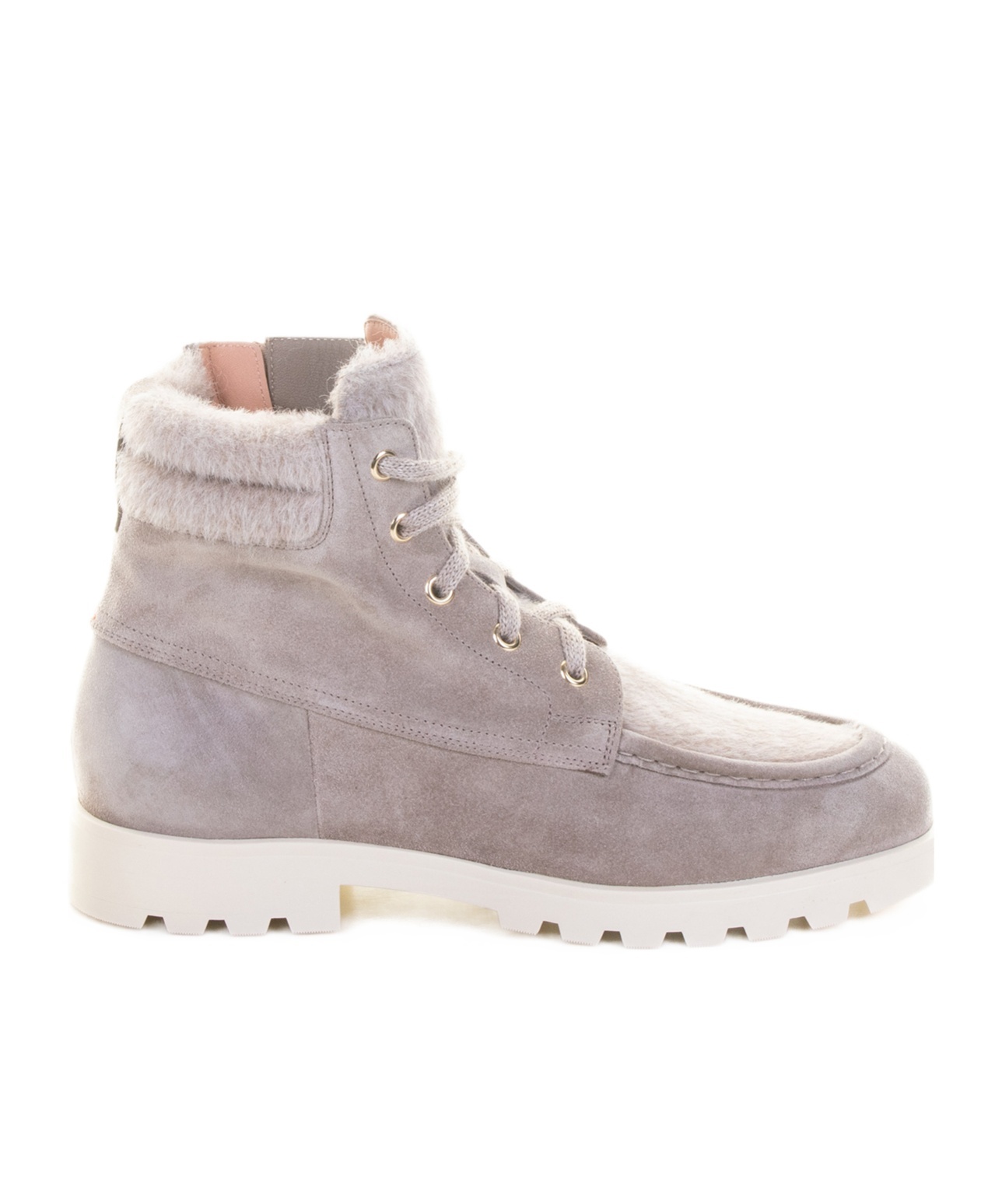 Santoni Beige Ankle Boot In Suede In Brown