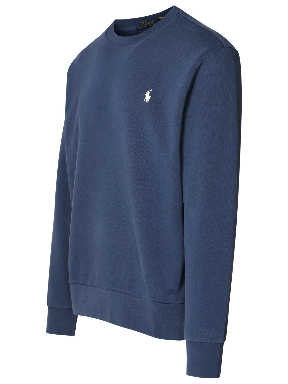 Polo Ralph Lauren Navy Blue Loopback Cotton Crewneck Sweatshirt In Blue