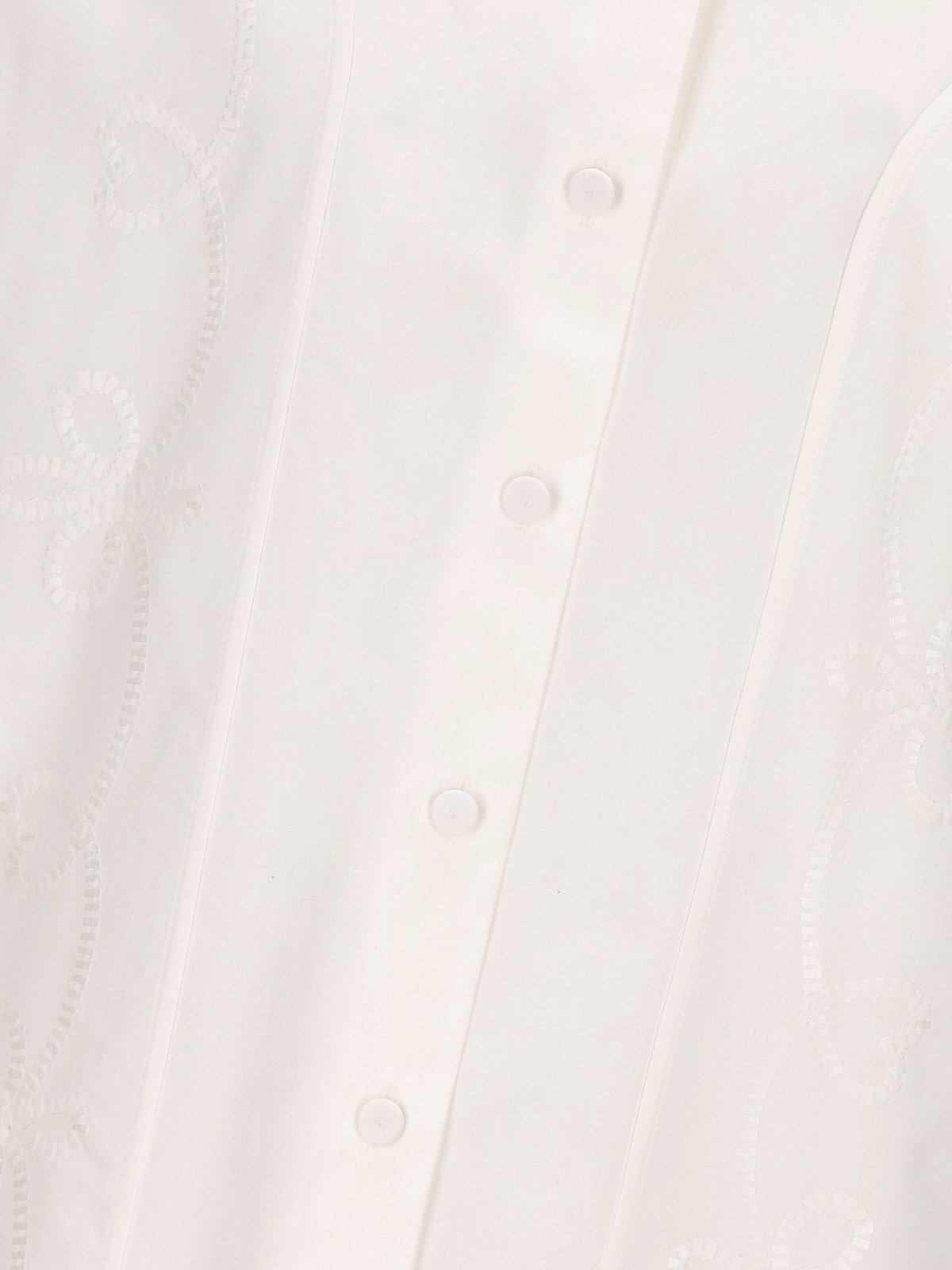 Chloé Embroidered Balloon-sleeved Shirt In White