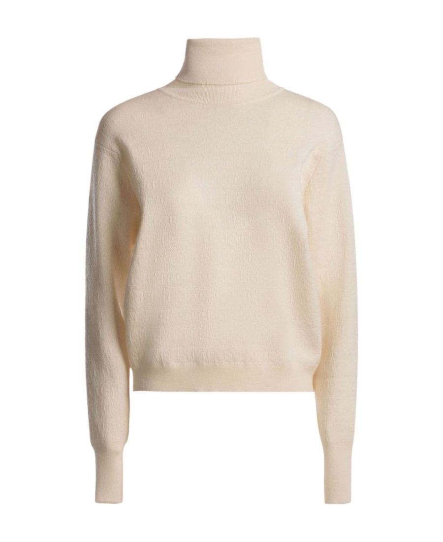 Bally Long Sleeves Textured Knit Crewneck In Nude