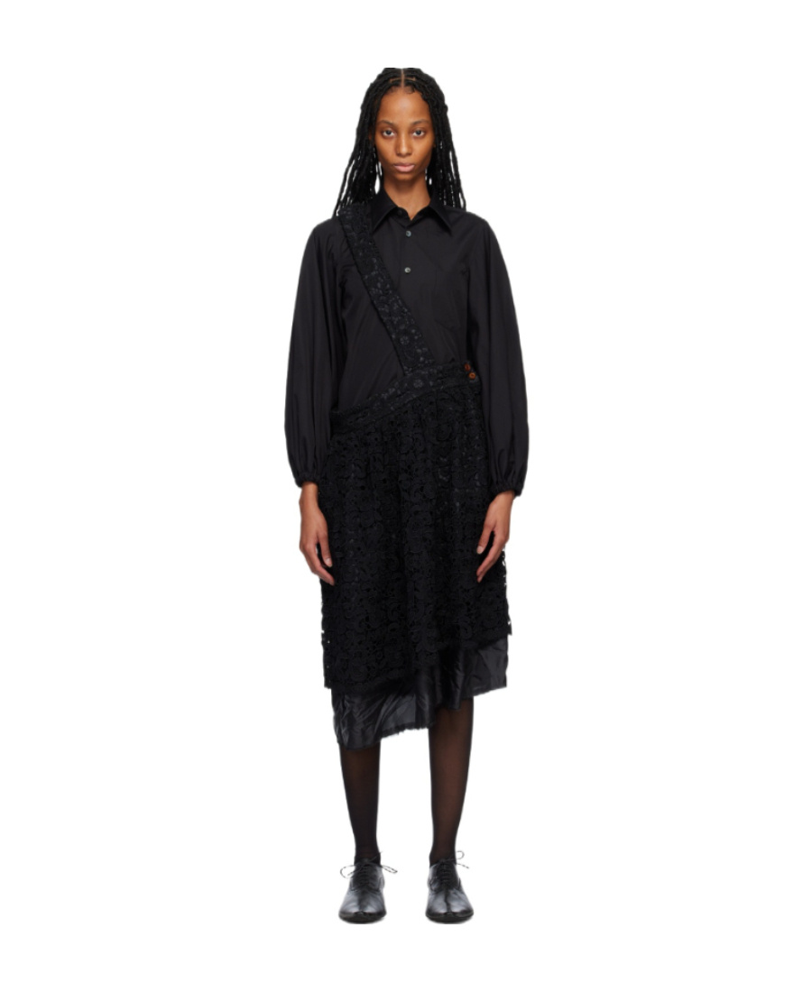 COMME DES GARÇONS FLORAL-LACE HIGH-WAISTED SKIRT