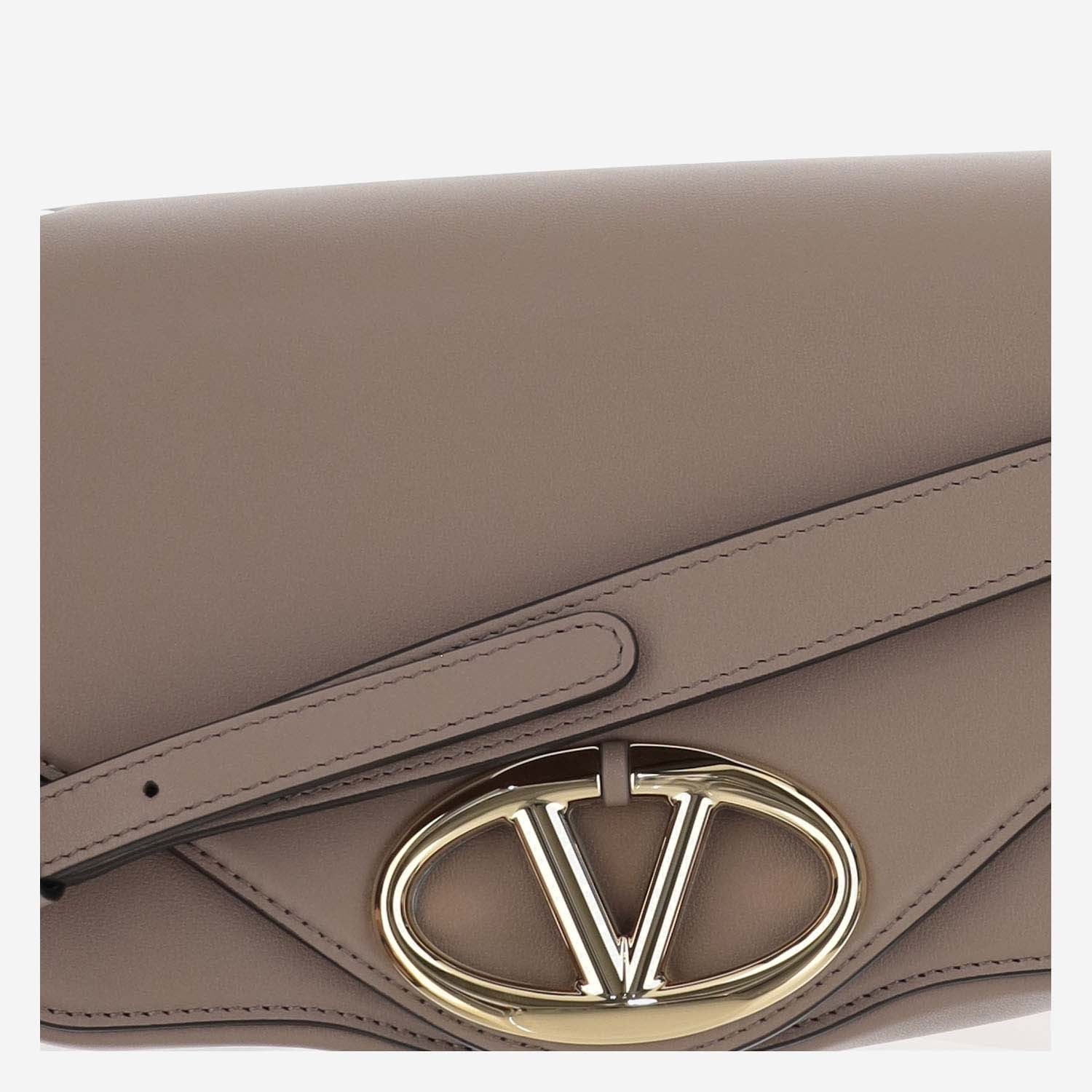 Valentino Vlogo Signature Messenger Bag In Gray