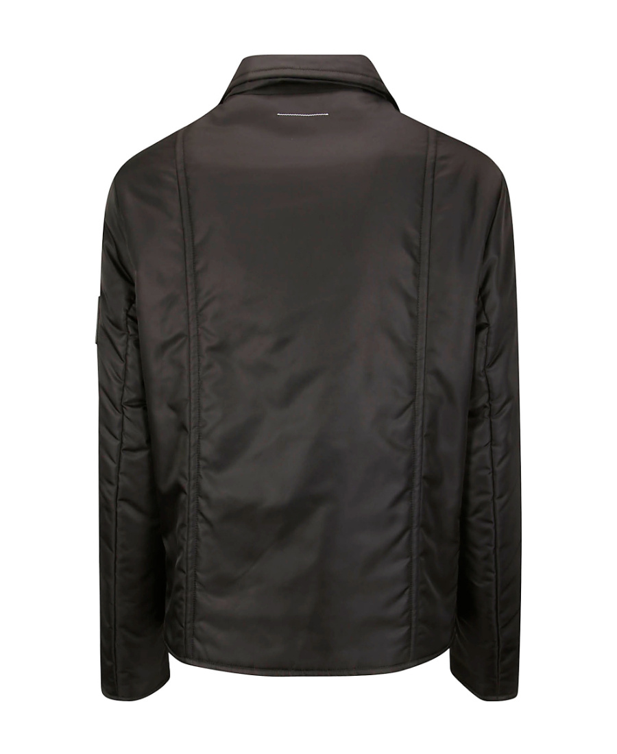 Mm6 Maison Margiela Contrasting-stitch Zip-up Jacket In Black