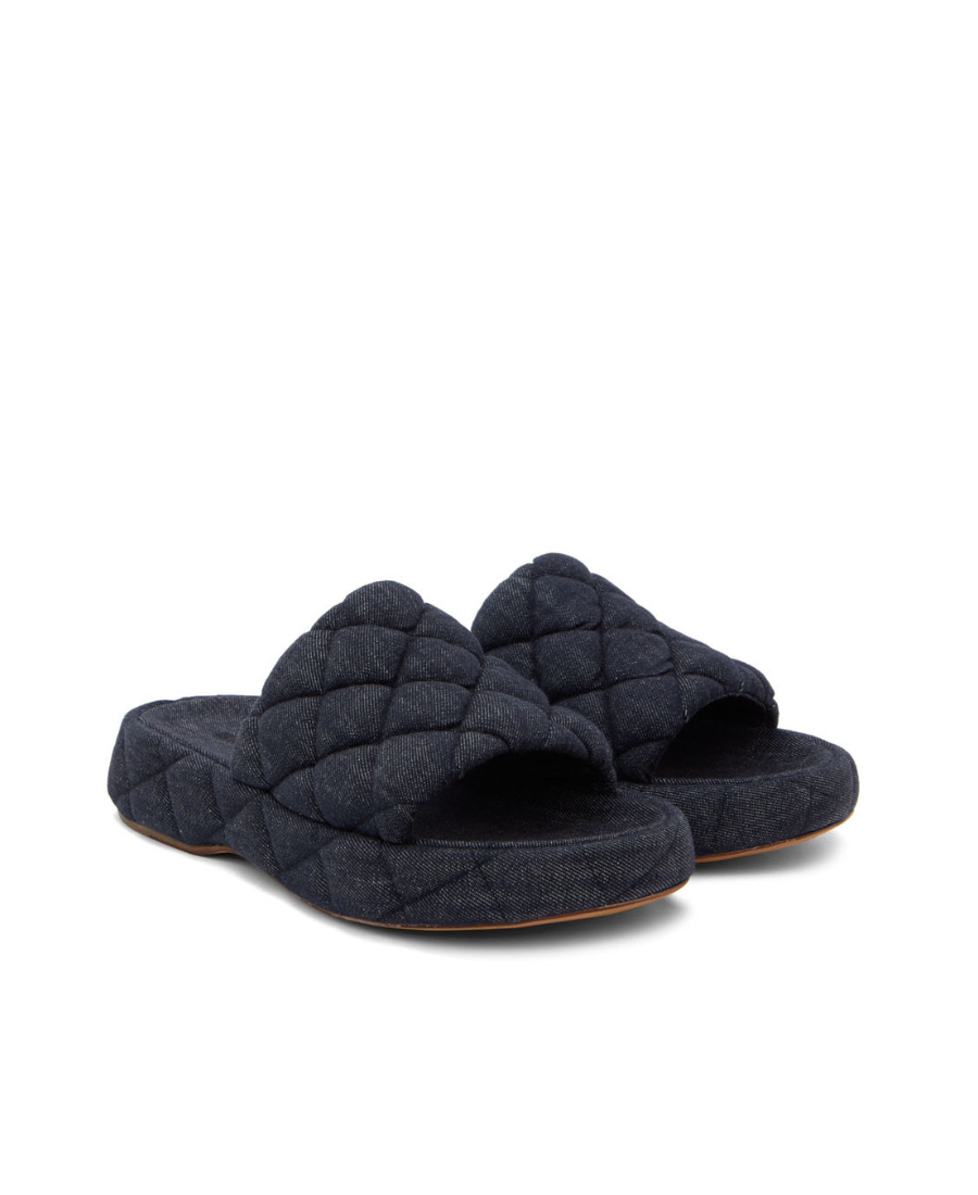 Bottega Veneta Quilted Flat Slippers In Black