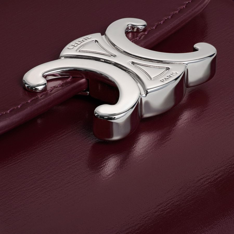 Celine Small Flap Wallet Triomphe In Shiny Calfskin