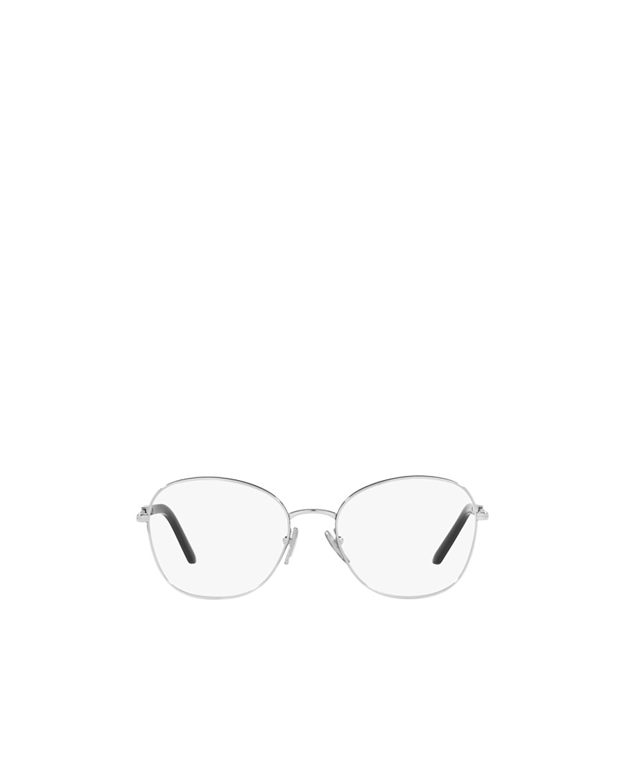Prada Round Frame Logo Flat Mirror In Gray