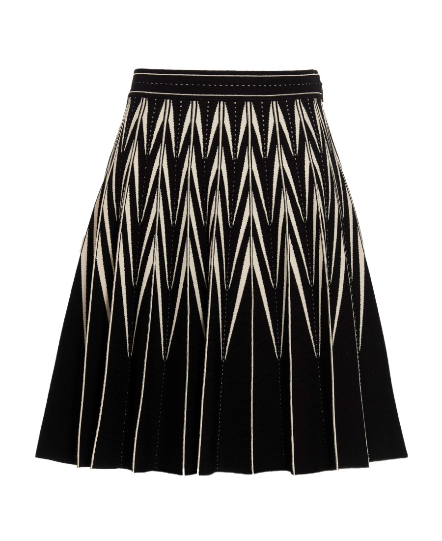 Shop Alexander Mcqueen Zig-zag Pleated Mini Skirt In Black