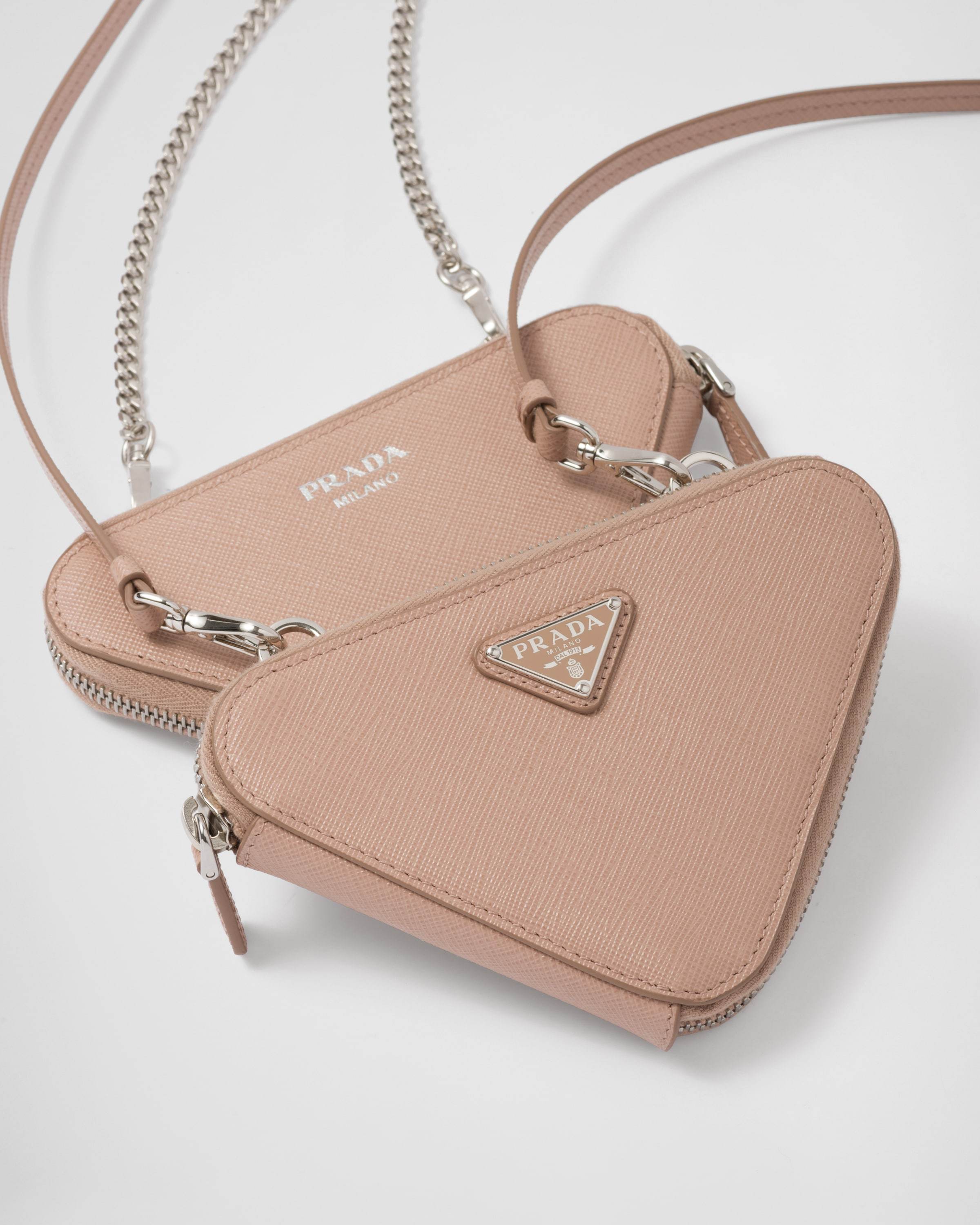 Prada Mini Triangle Crossbody Bag In Pink