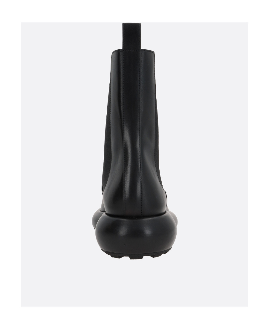 Jil Sander Black Black Leather Chelsea Boots In Black