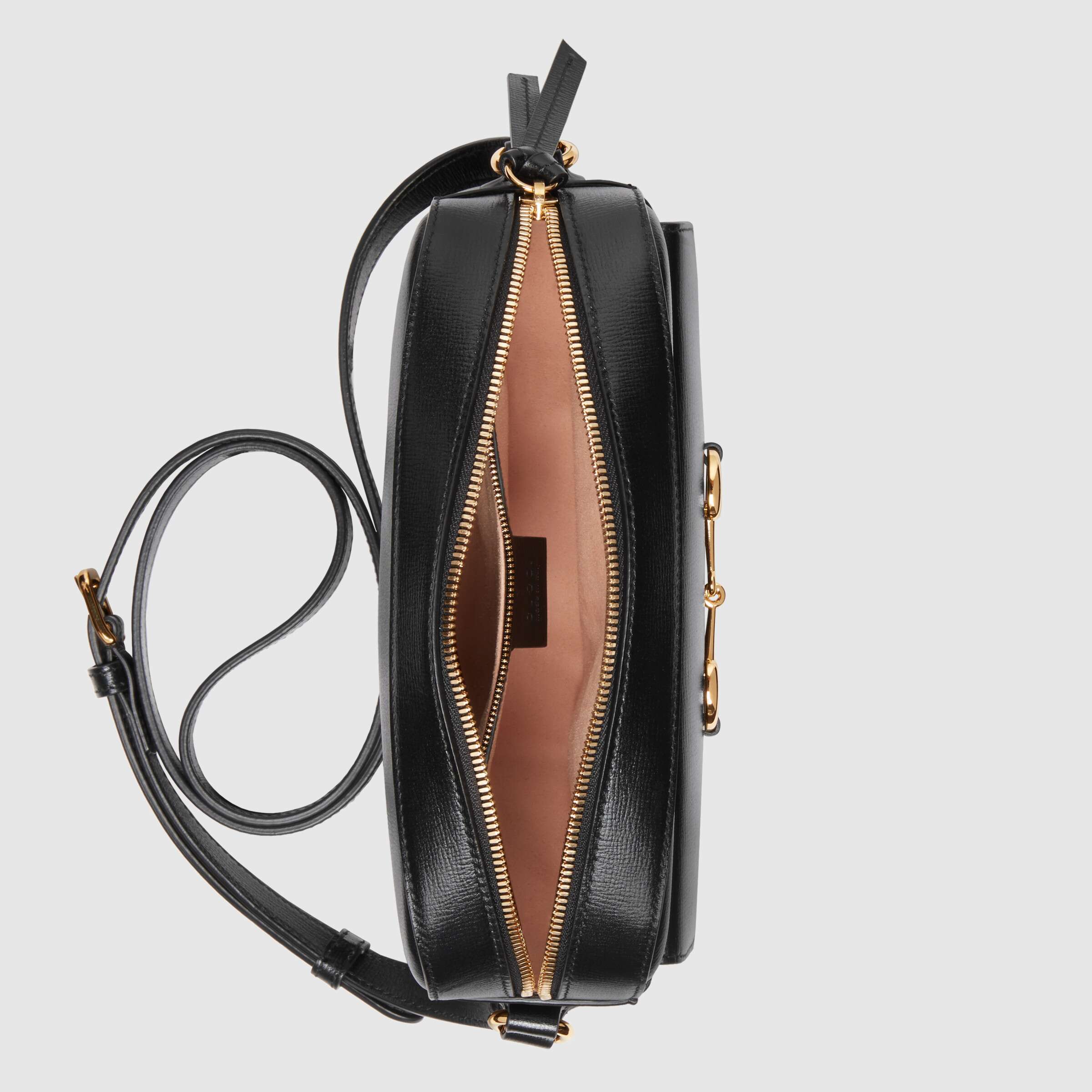Gucci Horsebit 1955 Leather Crossbody Bag In Black