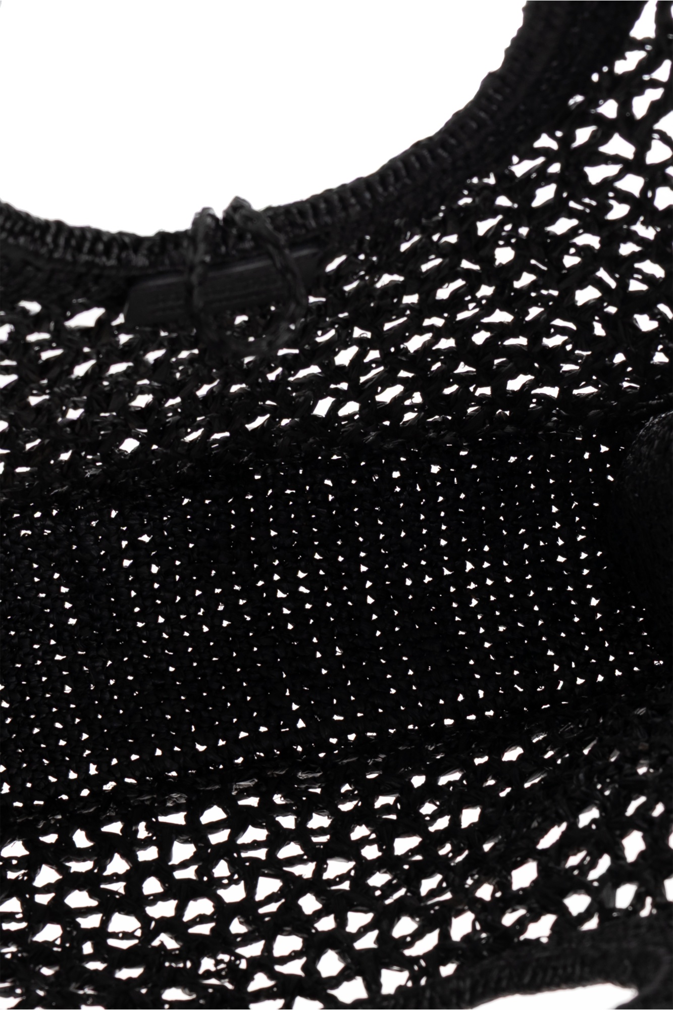 Jacquemus Carre Spiaggia Embellished Braided Raffia Tote In Black