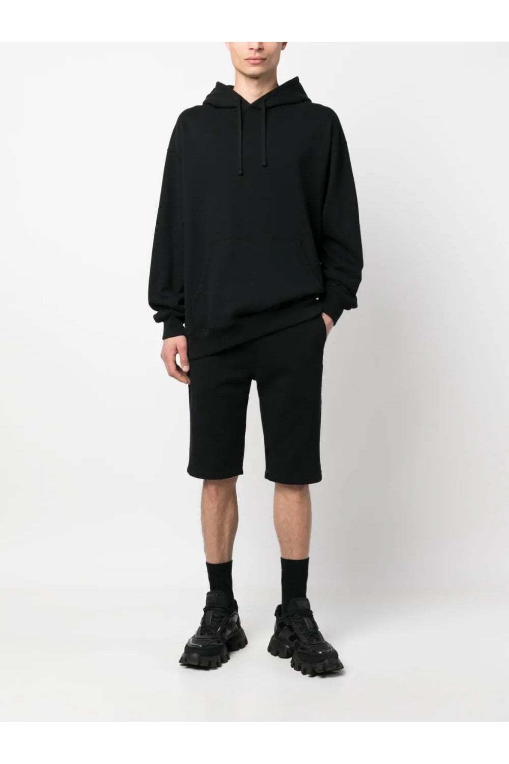 BALMAIN DRAWSTRING COTTON TRACK SHORTS