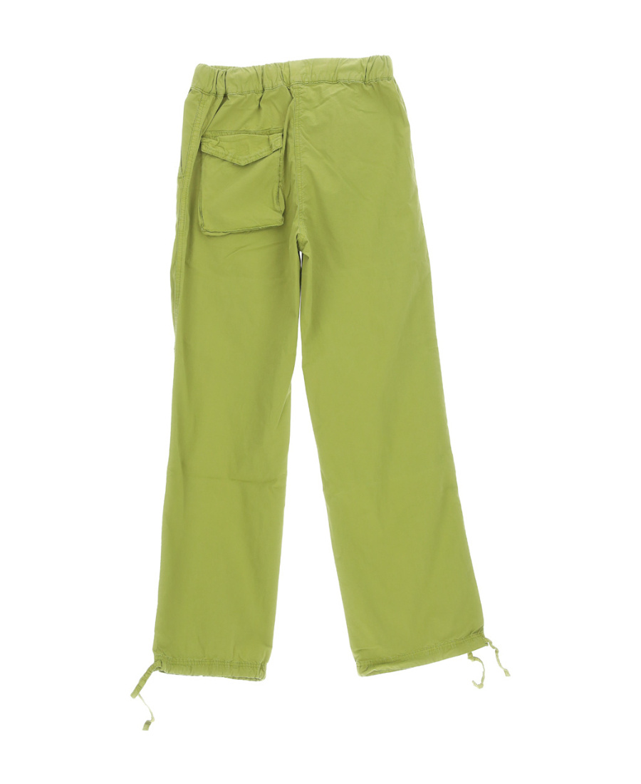 Ganni Drawstring Stretch-cotton Trousers In Green