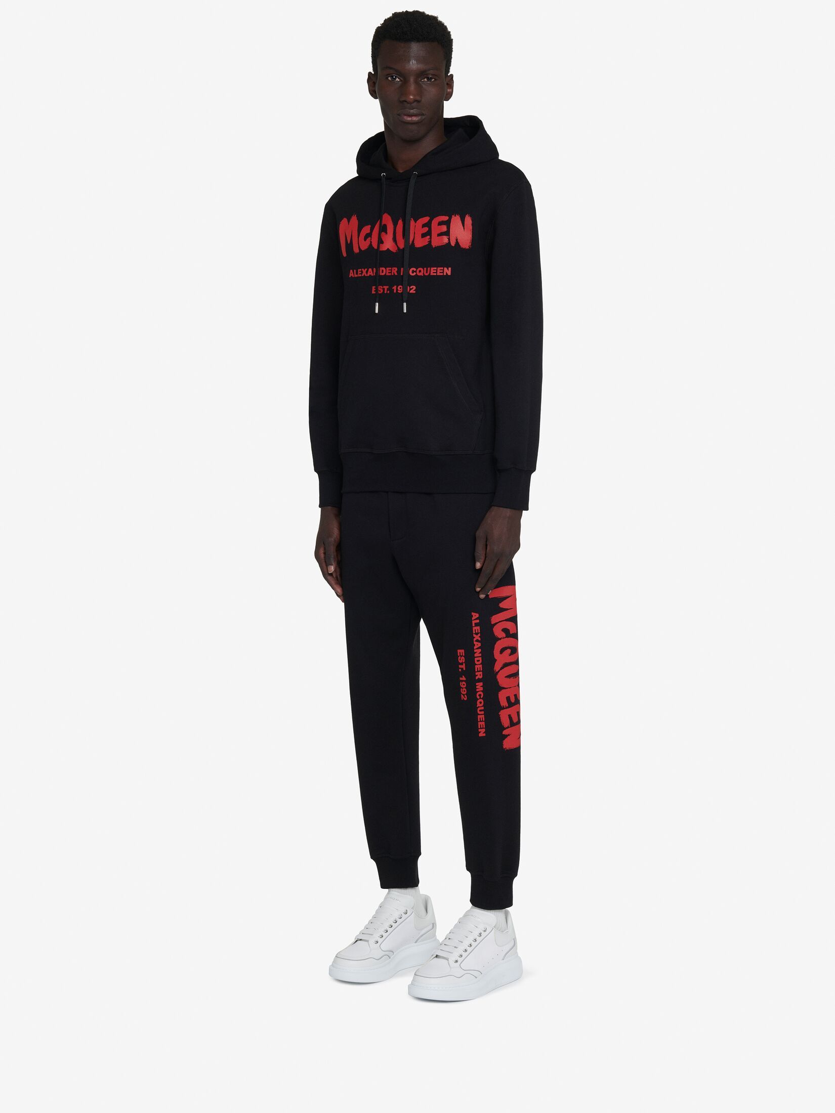 Alexander Mcqueen Black Cotton Joggers In Black