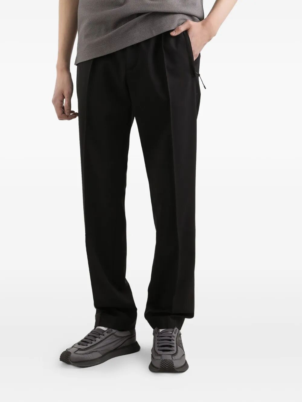 Dolce & Gabbana Joggers In Herringbone Jersey In Black