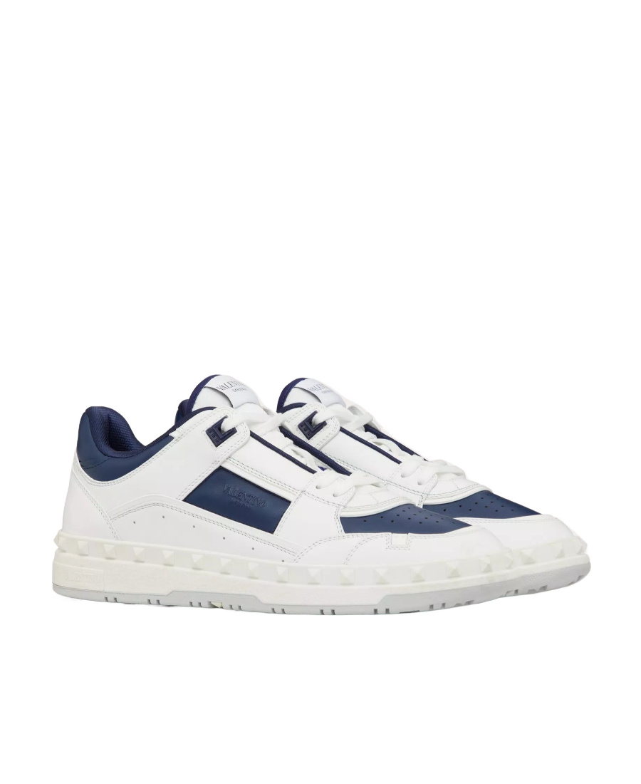 Shop Valentino Freedots Low-top Trainer In Calfskin In White