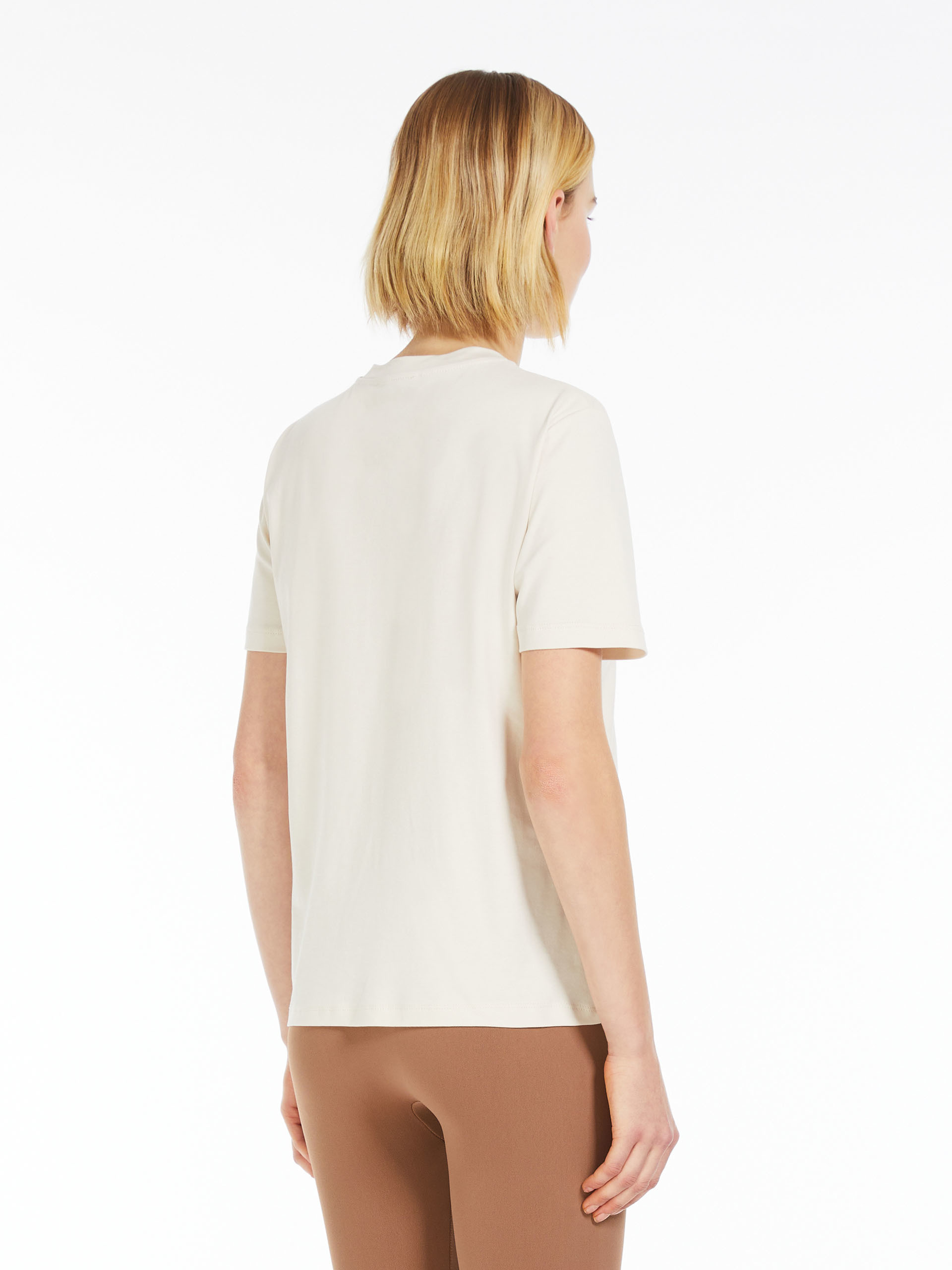 Max Mara Plain Knitted Pocket T-shirt In Nude