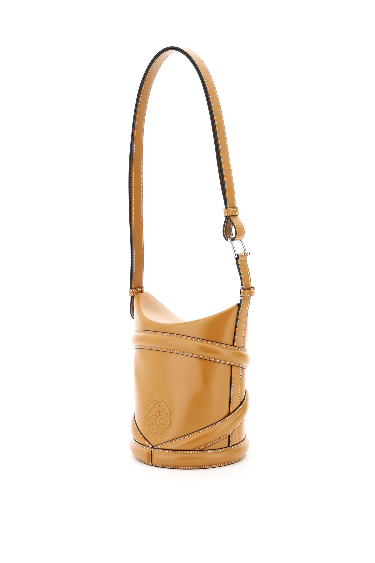 Alexander Mcqueen The Curve Bucket Tote Bag In Brown