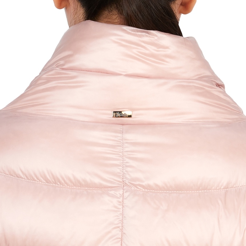 Herno Long-sleeved Down Jacket In Pink