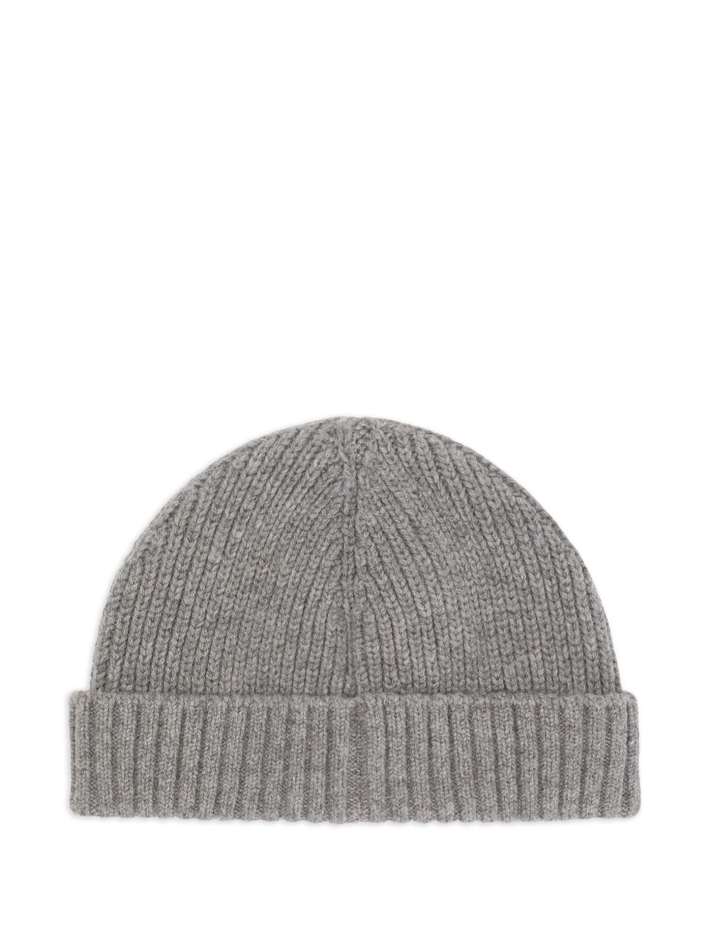 Dolce & Gabbana Ribbed Logo-plaque Beanie Hat In Gray
