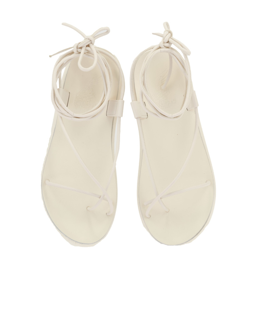 Ancient Greek Sandals Tie Flat Sandals In White