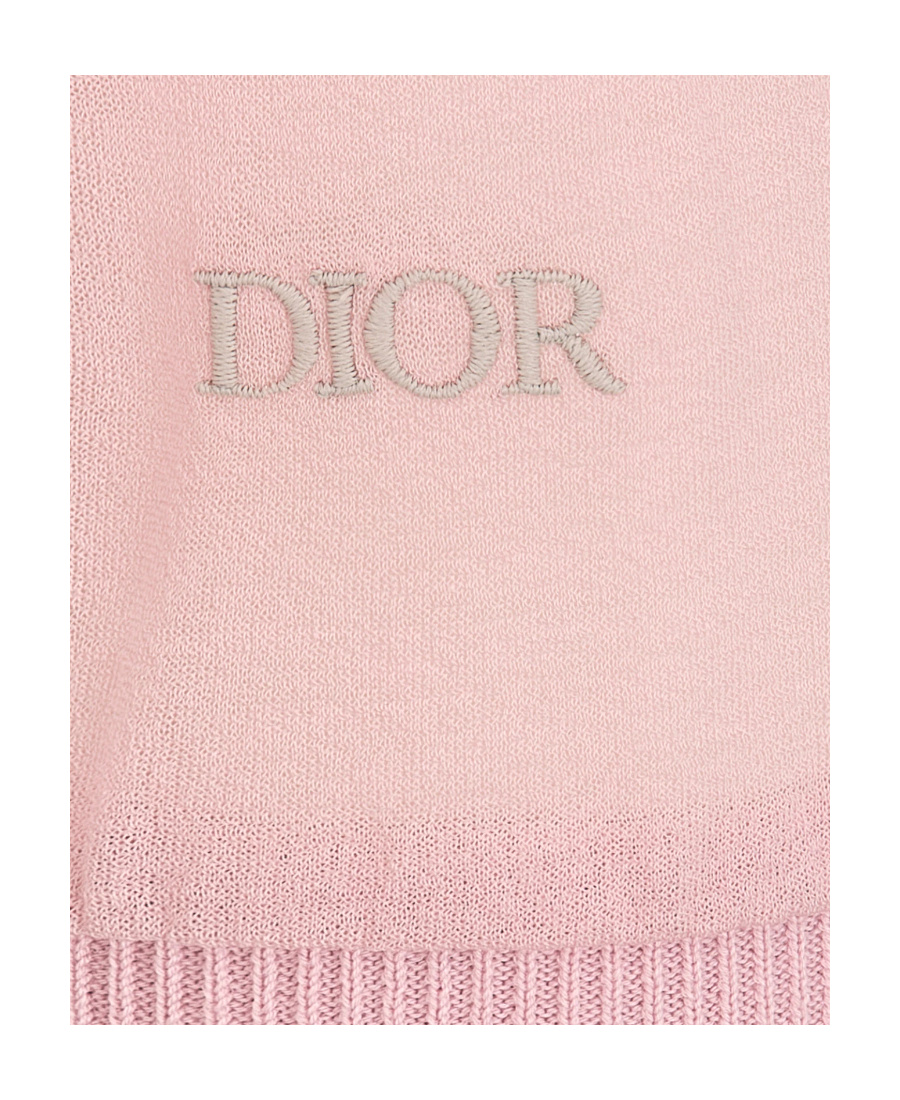 Dior Logo Long-sleeved Sweater In Pink