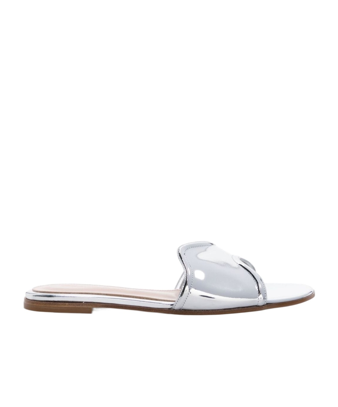 Gianvito Rossi Round Head Slippers In White