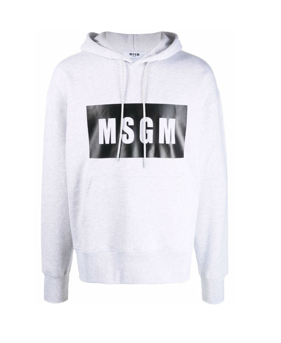 Msgm Logo-print Cotton Hoodie In White