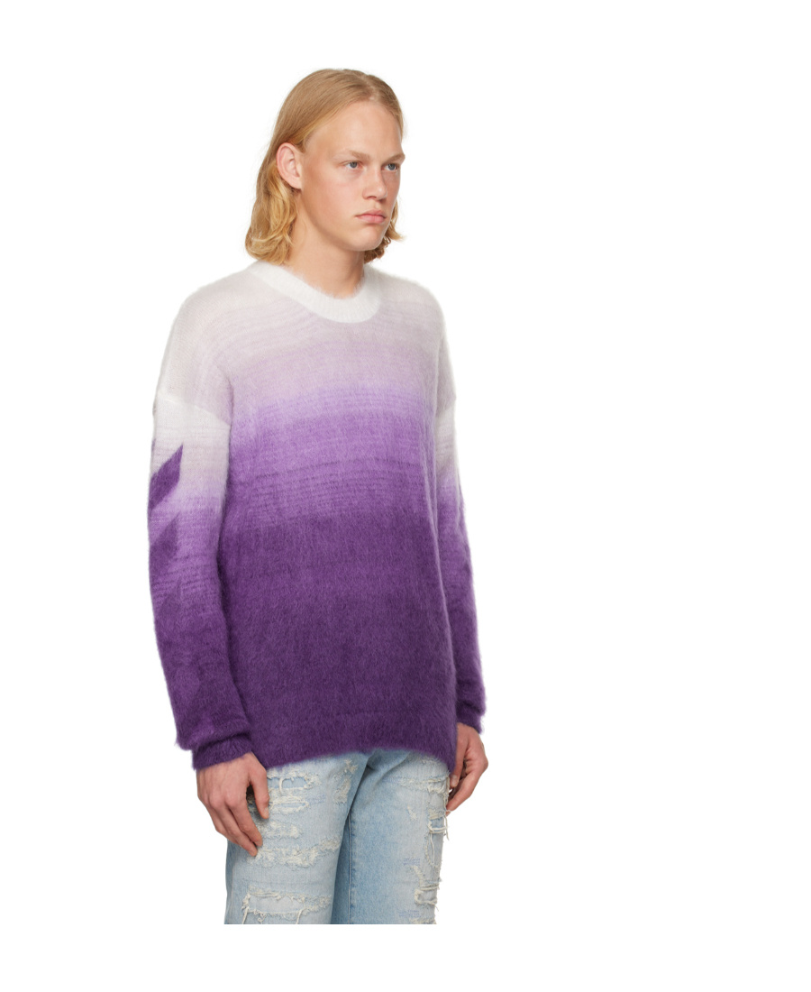 OFF-WHITE JACQUARD LOGO PATTERN SWEATER