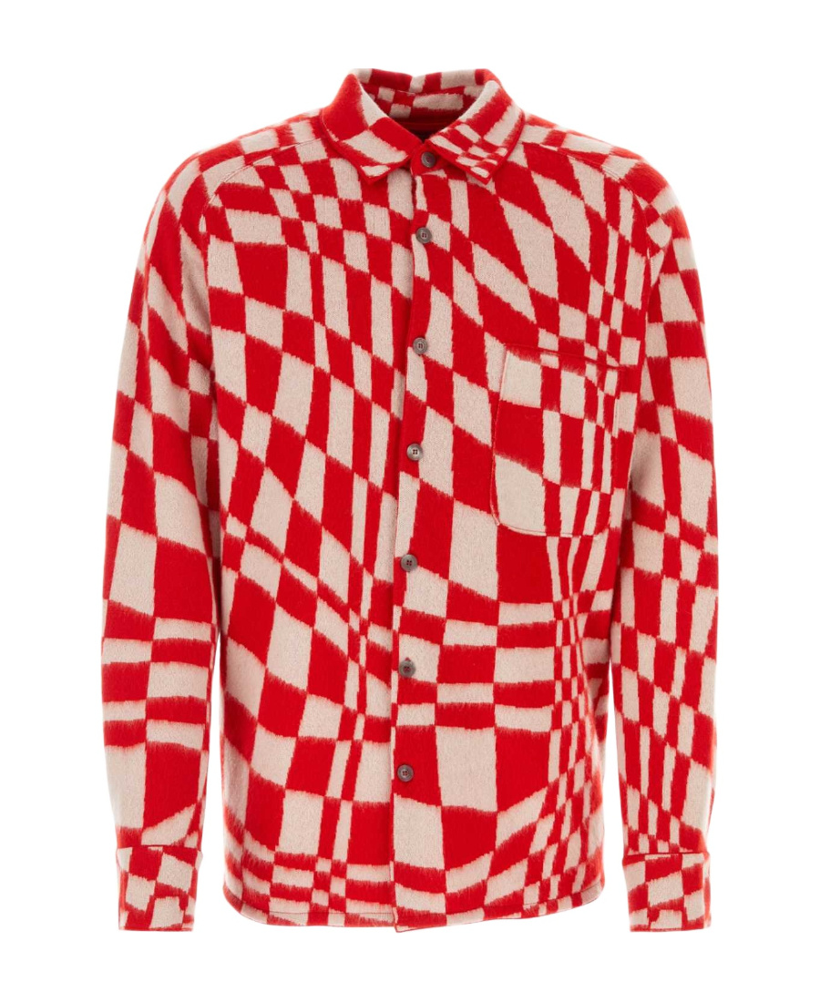 Zegna X The Elder Statesman Cashmere And Silk Brushed Shirt In Red