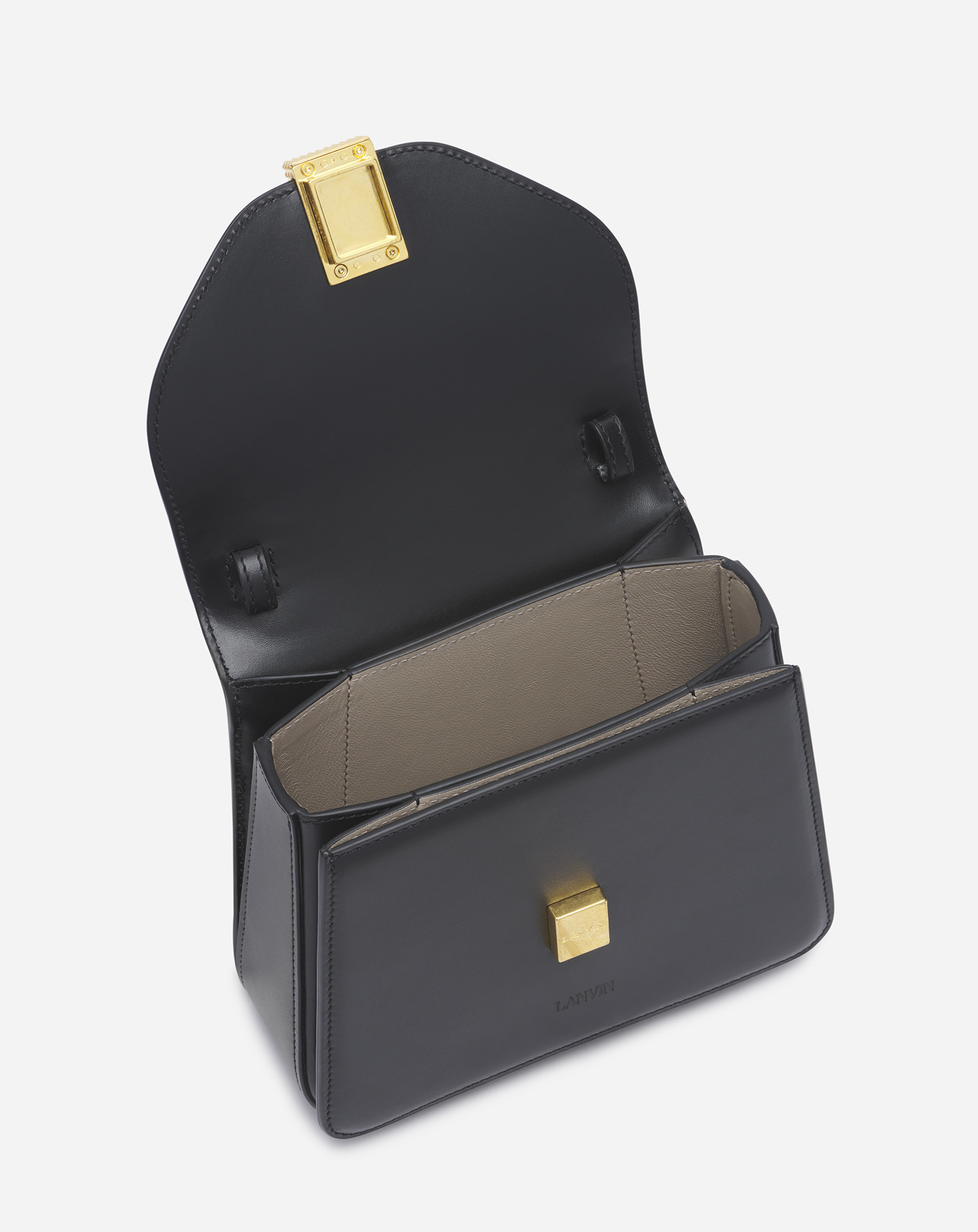 Shop Lanvin Concerto Leather Top-handle Bag In Green